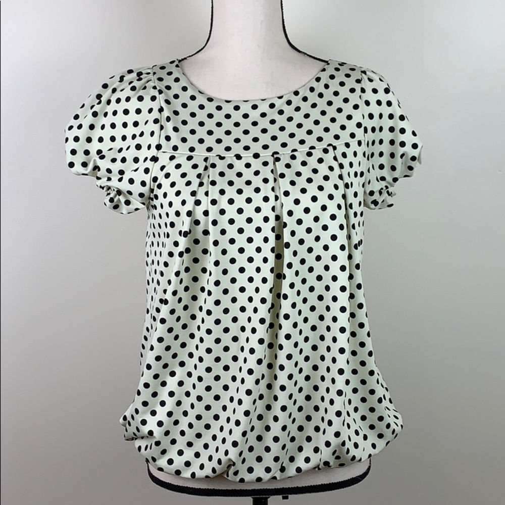 💰⭐️Hypnotik yellow black polka dot balloon top